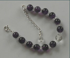 Amethyst and Quartz Flower Bead Bracelet