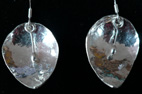 Earrings - leaf shaped with silver droplet