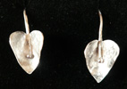 Earrings - small leaf shaped with silver droplet
