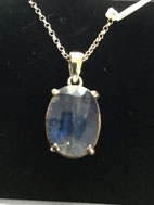 Kyanite and silver pendant